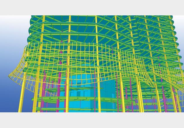 Bim enables the design team to work together to model every detail of a building. This model of KPF’s Pinnacle building in London was created using Tekla’s bim software.